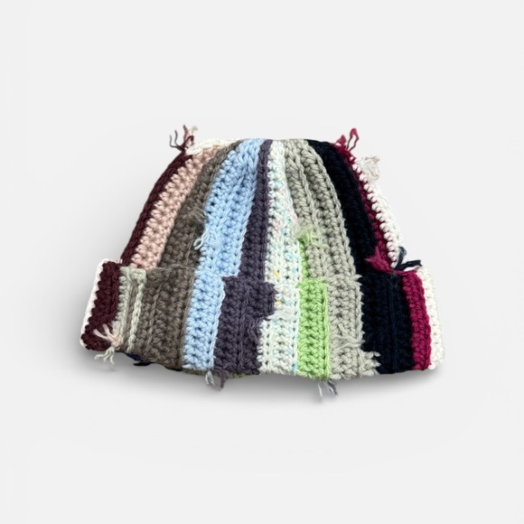 Scrap Yarn Hand Crochet Beanie - Picture 3 of 3